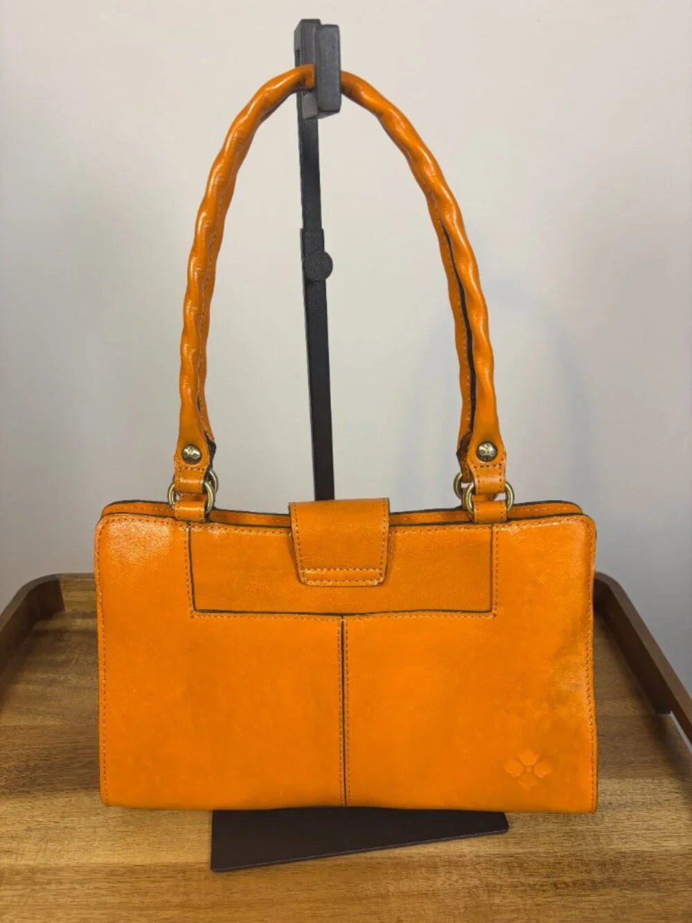 Patricia Nash Rosina Floral Cutouts Sun Yellow Leather Satchel New